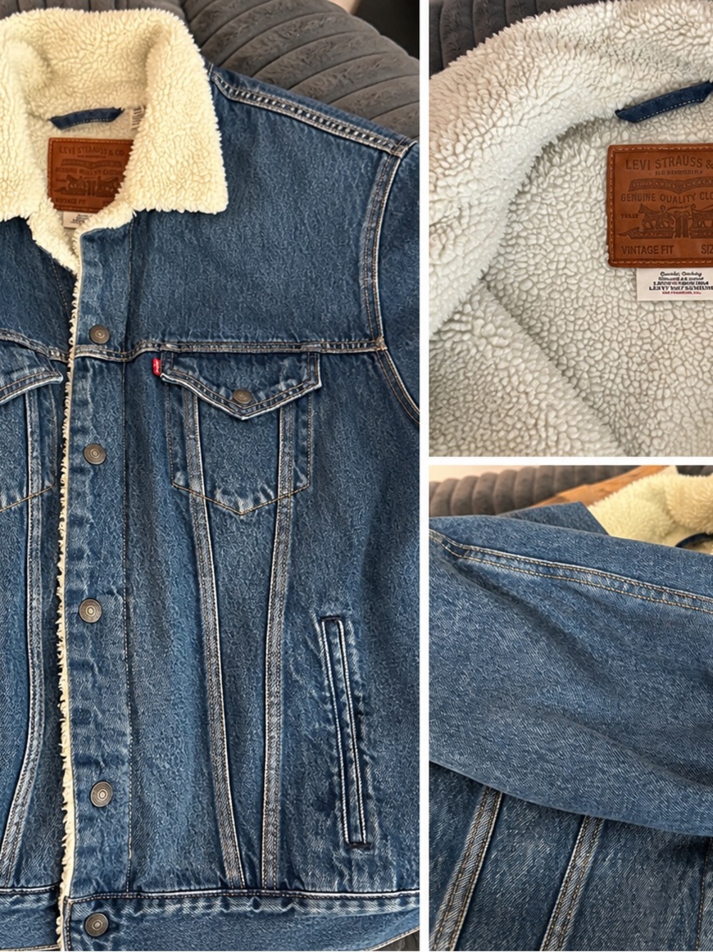 Levi's Men's Blue Sherpa-Lined Denim Jacket
